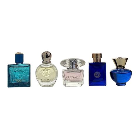 is the versace mini perfume bottles has sprey|Versace mini aftershave set.